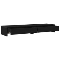 Supporto Monitor con Cassetti Rovere Nero 100x27x15 cm 868086