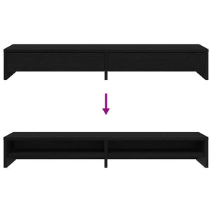 vidaXL Supporto Monitor con Cassetti Rovere Nero 100x27x15 cm