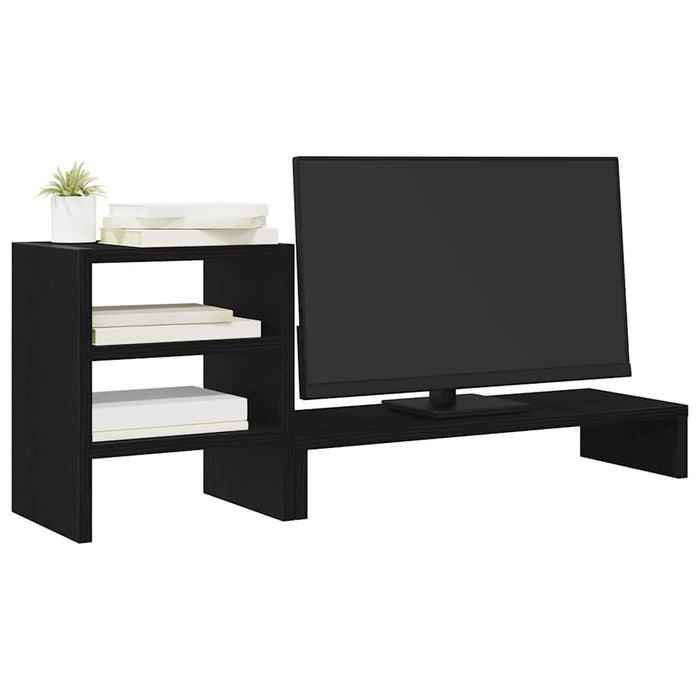 Supporto Monitor con Organizzatore Rovere Nero in Truciolato 868087