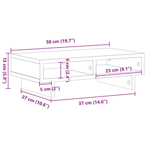 Supporto per Monitor Rovere Nero 50x27x15 cm in Truciolato 868088