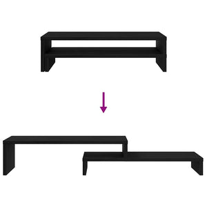 Supporto per Monitor Rovere Nero 54x22x15 cm in Truciolato 868089