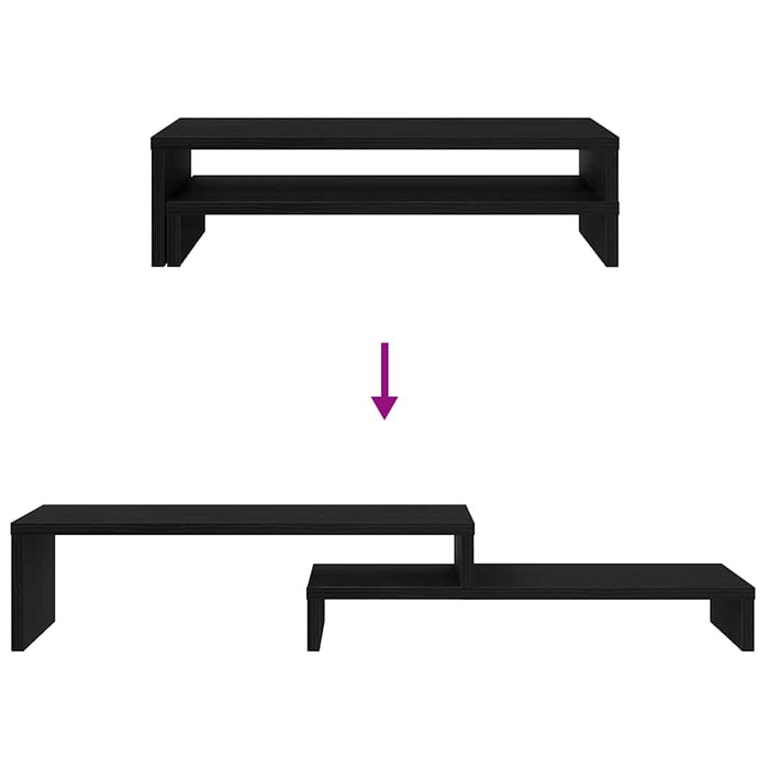 Supporto per Monitor Rovere Nero 54x22x15 cm in Truciolato 868089