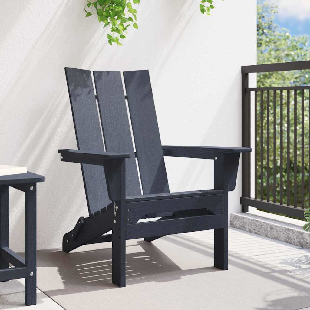 vidaXL Sedia Adirondack Pieghevole Navy 74.5 x 80.5 x 90cm Plastica