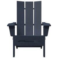 vidaXL Sedia Adirondack Pieghevole Navy 74.5 x 80.5 x 90cm Plastica
