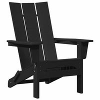 vidaXL Sedia Adirondack Pieghevole Nero 74.5 x 80.5 x 90cm Plastica