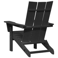 vidaXL Sedia Adirondack Pieghevole Nero 74.5 x 80.5 x 90cm Plastica
