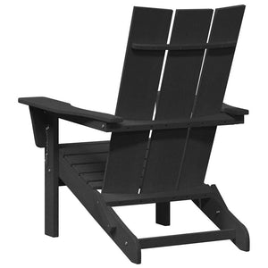 vidaXL Sedia Adirondack Pieghevole Nero 74.5 x 80.5 x 90cm Plastica