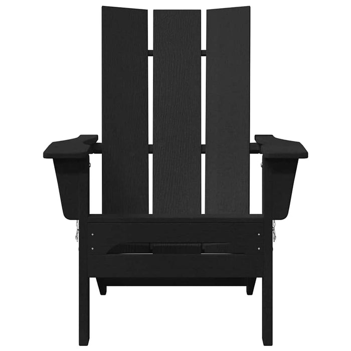 vidaXL Sedia Adirondack Pieghevole Nero 74.5 x 80.5 x 90cm Plastica