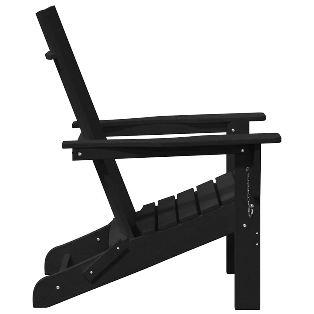 vidaXL Sedia Adirondack Pieghevole Nero 74.5 x 80.5 x 90cm Plastica