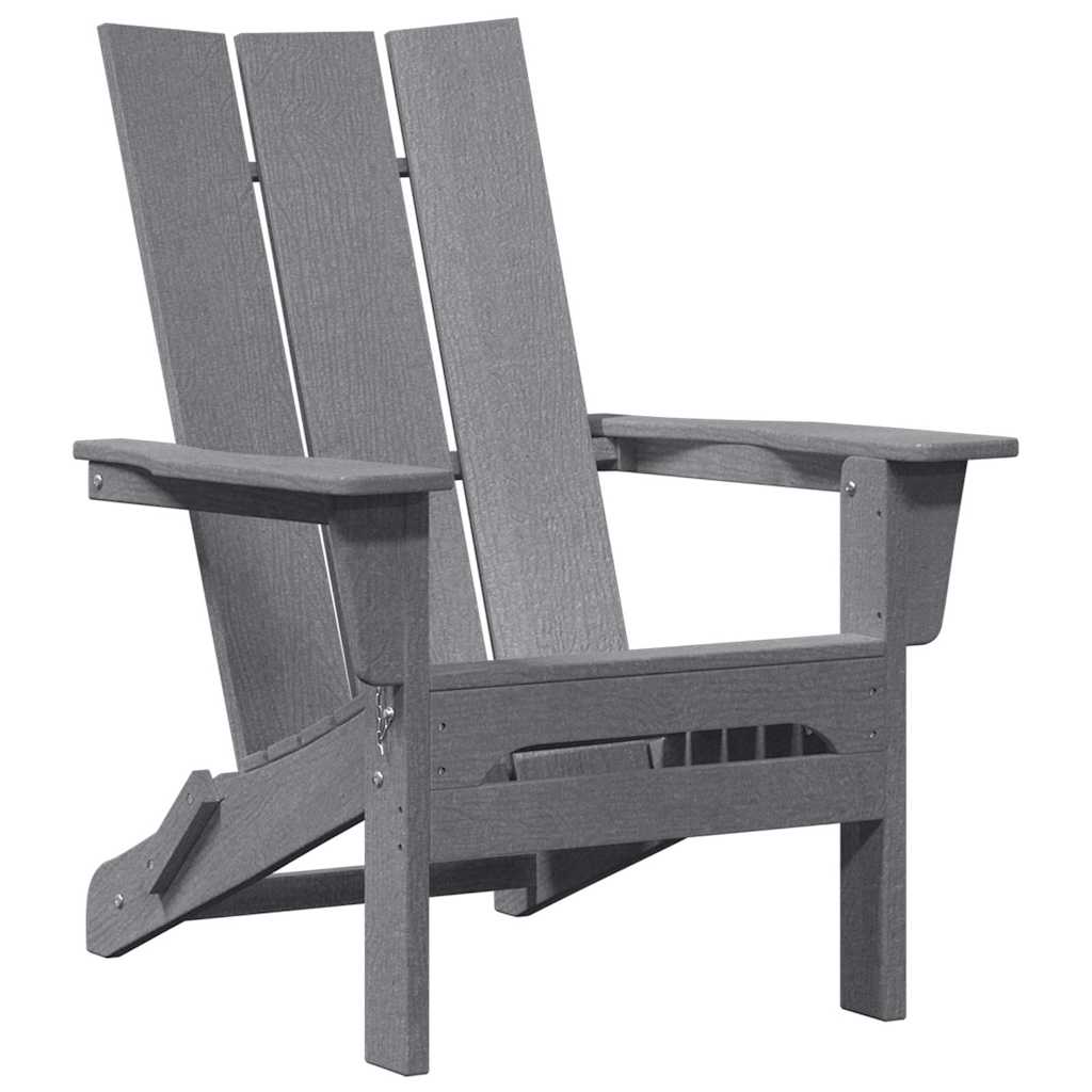 vidaXL Sedia Adirondack Pieghevole Grigio chiaro 74.5 x 80.5 x 90cm