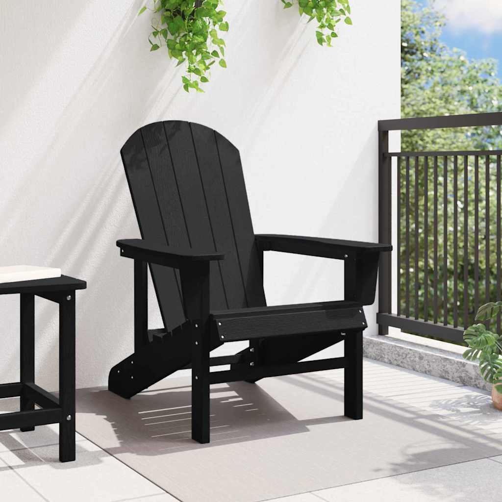 vidaXL Sedia Adirondack Nero 74 x 82 x 92cm Plastica