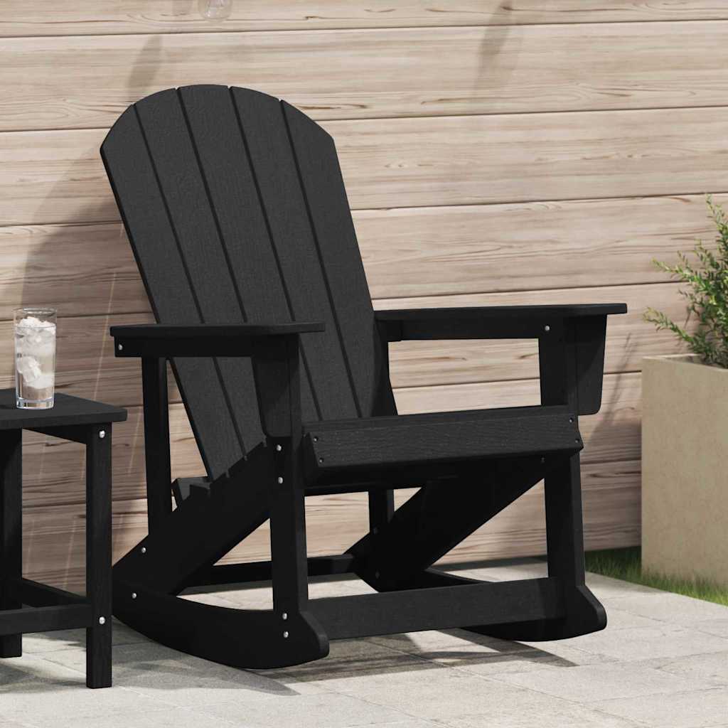 Poltrona a dondolo Adirondack Nero 73.5 x 92 x 90cm HDPE 42006627