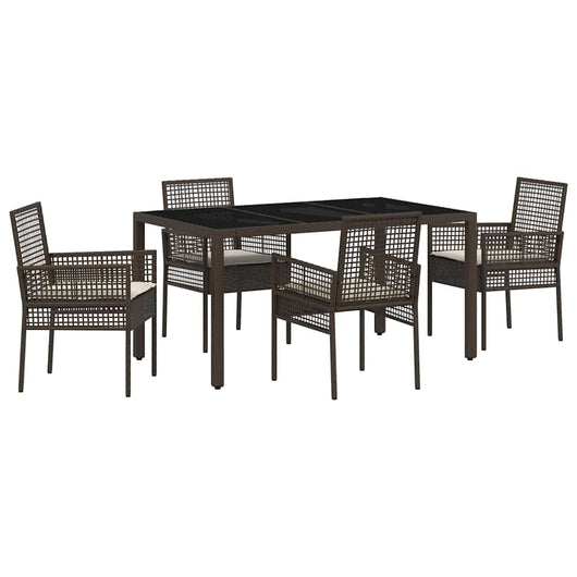 Set da Pranzo per Giardino 5 pcs Marrone Poly Rattan 3334865