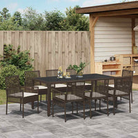 Set da Pranzo per Giardino 9 pcs Marrone 190 x 90 x 75 cm 3334868