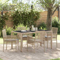 Set da Pranzo per Giardino 5 pcs Beige Poly Rattan 3334881