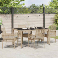 Set da Pranzo per Giardino 5 pcs Beige Poly Rattan 3334881
