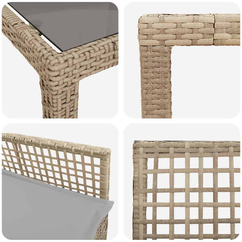Set da Pranzo per Giardino 9 pcs Beige Poly Rattan 3334885