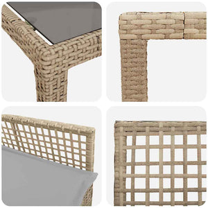 Set da Pranzo per Giardino 9 pcs Beige Poly Rattan 3334885