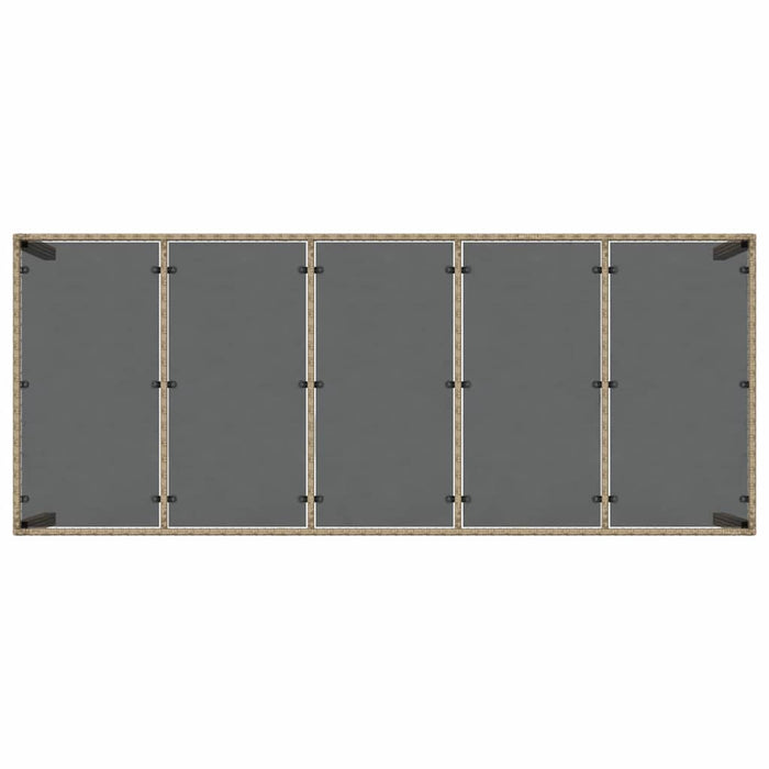 Set da Pranzo per Giardino 9 pcs Beige Poly Rattan 3334885