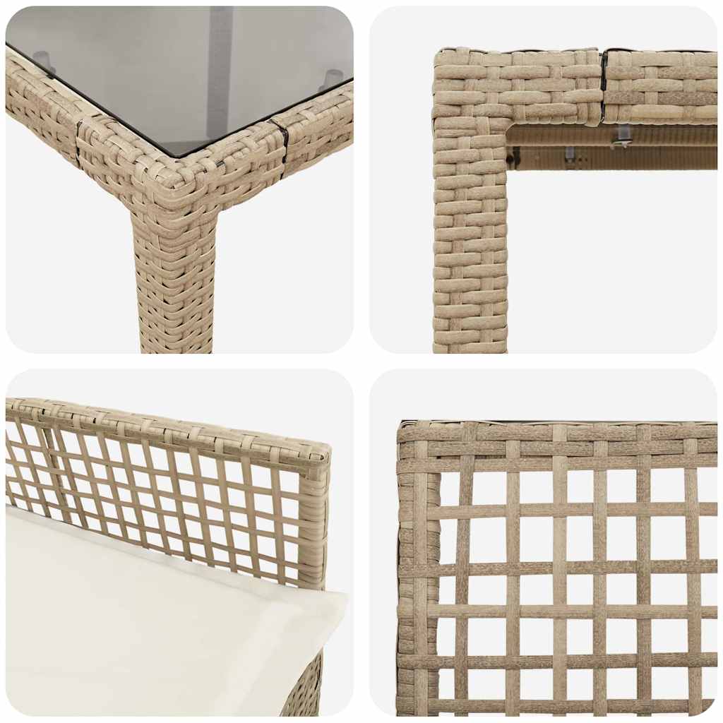 Set da Pranzo per Giardino 5 pcs Beige Poly Rattan 3334889