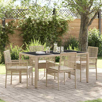 Set da Pranzo per Giardino 5 pcs Beige Poly Rattan 3334889