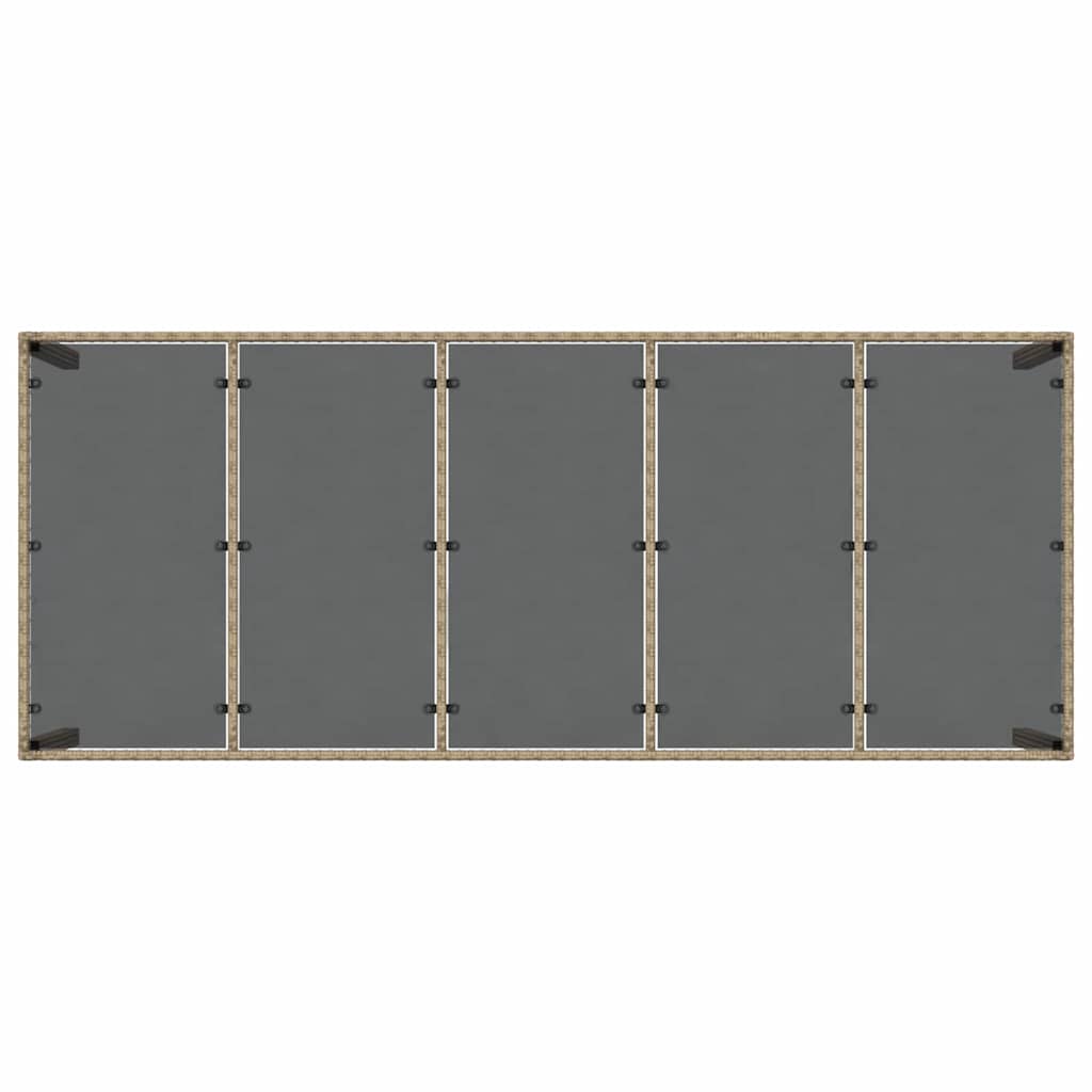 Set da Pranzo per Giardino 11 pcs Beige Poly Rattan 3334894