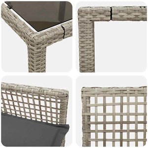 Set da Pranzo per Giardino 5 pcs Grigio chiaro Poly Rattan 3334897