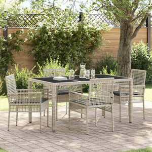 Set da Pranzo per Giardino 5 pcs Grigio chiaro Poly Rattan 3334897