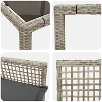 Set da Pranzo per Giardino 9 pcs Grigio chiaro Poly Rattan 3334900