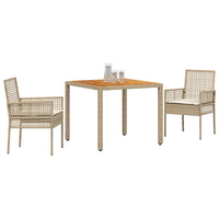 Set da Pranzo per Giardino 3 pcs Beige Poly Rattan 3334917