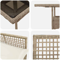 Set pranzo giardino  3 pezzi beige poli rattan 3334931