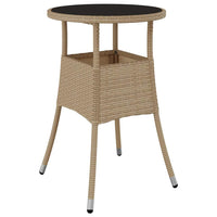 Set da Pranzo per Giardino 3 pcs Beige Poly Rattan 3334947
