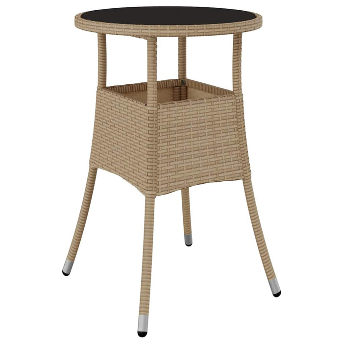 Set da Pranzo per Giardino 3 pcs Beige Poly Rattan 3334947