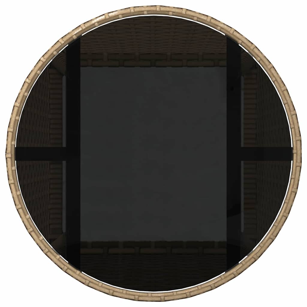 Set da Pranzo per Giardino 3 pcs Beige Poly Rattan 3334947