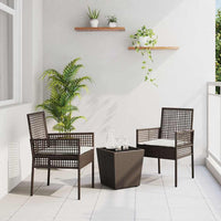 Set Bistro da Giardino 3 pcs Marrone Poly Rattan 3334956