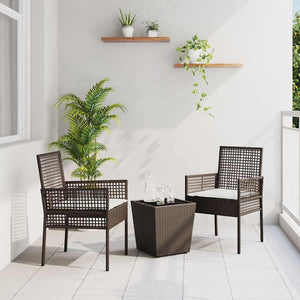 Set Bistro da Giardino 3 pcs Marrone Poly Rattan 3334956