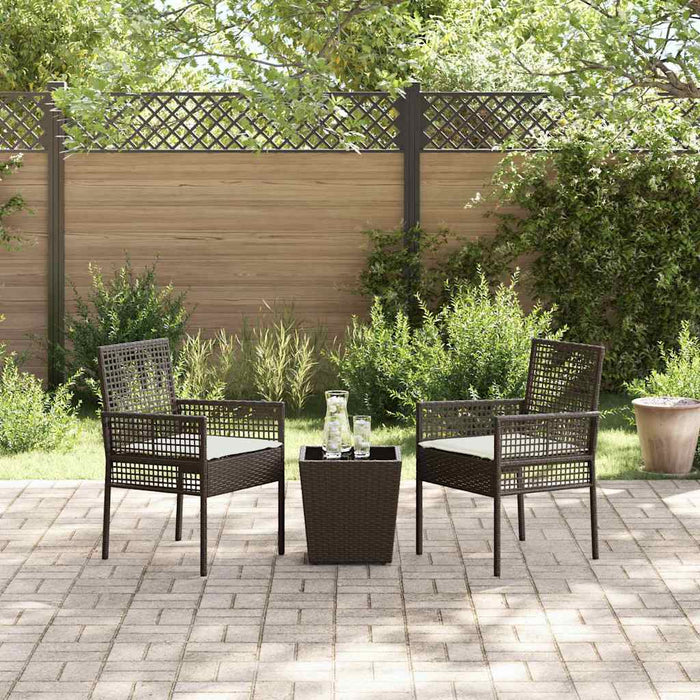 Set Bistro da Giardino 3 pcs Marrone Poly Rattan 3334956