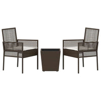 Set Bistro da Giardino 3 pcs Marrone Poly Rattan 3334956