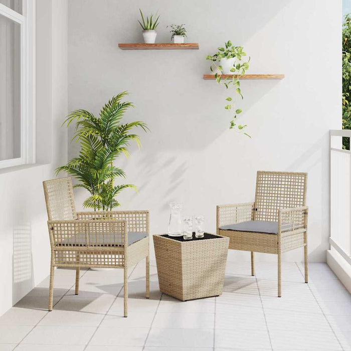 Set Bistro da Giardino 3 pcs Beige Poly Rattan 3334958