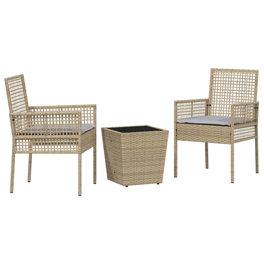 Set Bistro da Giardino 3 pcs Beige Poly Rattan 3334958