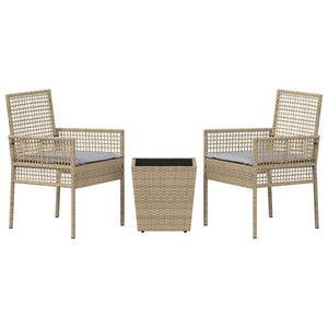 Set Bistro da Giardino 3 pcs Beige Poly Rattan 3334958
