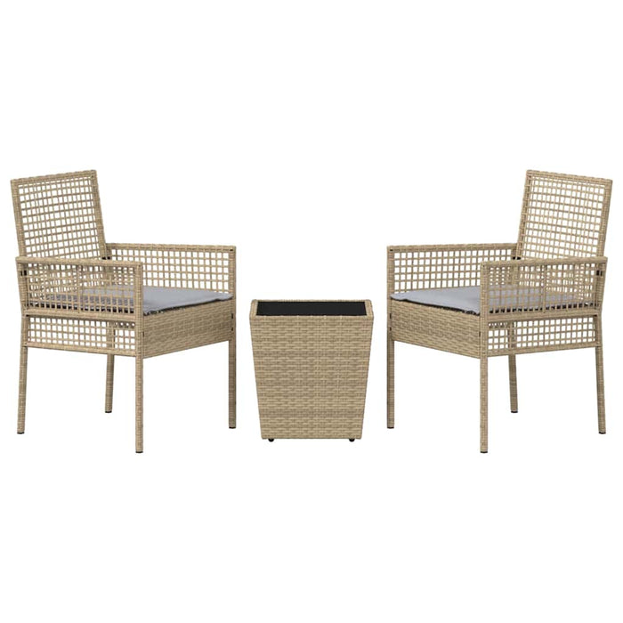 Set Bistro da Giardino 3 pcs Beige Poly Rattan 3334958