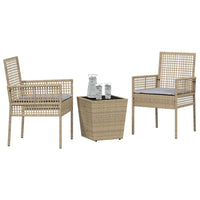 Set Bistro da Giardino 3 pcs Beige Poly Rattan 3334958
