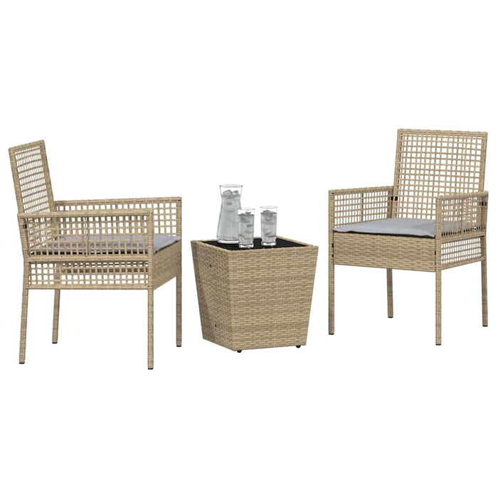 Set Bistro da Giardino 3 pcs Beige Poly Rattan 3334958