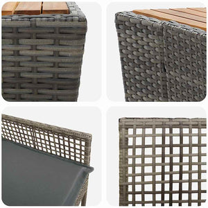 Set Bistro da Giardino 3 pcs Grigio Poly Rattan 3334961