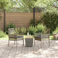 Set Bistro da Giardino 3 pcs Grigio Poly Rattan 3334961