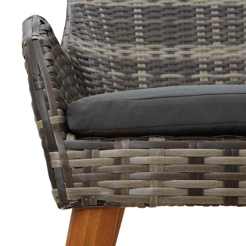 Sedie da Giardino  con cuscini - 2 pezzi, grigio, in rattan sintetico 42006214