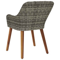 Sedie da Giardino  con cuscini - 2 pezzi, grigio, in rattan sintetico 42006214