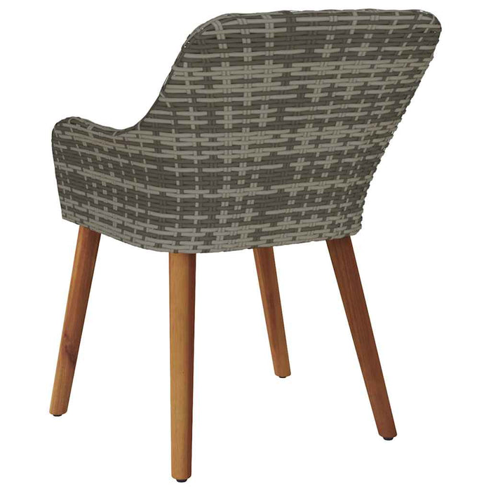 Sedie da Giardino  con cuscini - 2 pezzi, grigio, in rattan sintetico 42006214
