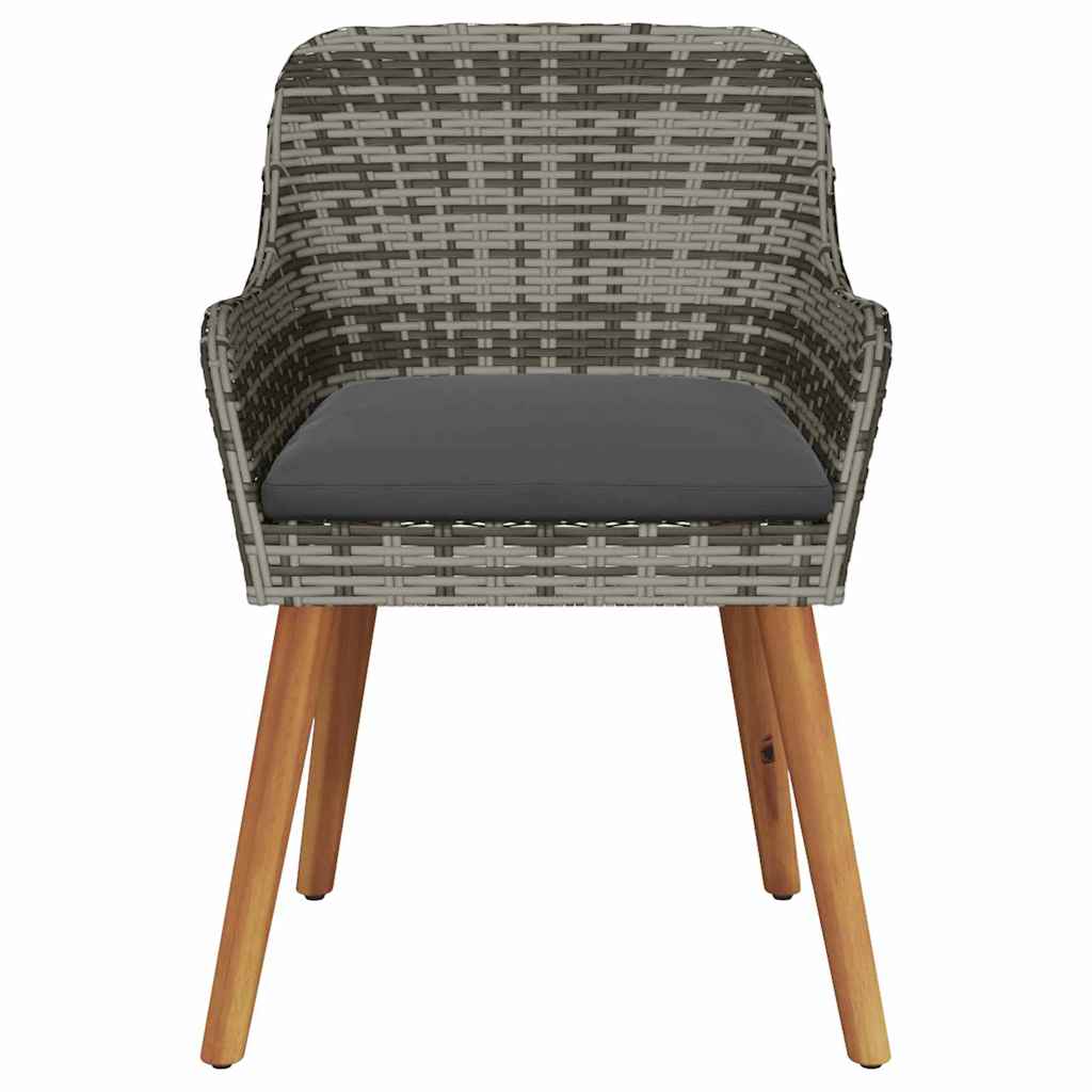 Sedie da Giardino  con cuscini - 2 pezzi, grigio, in rattan sintetico 42006214